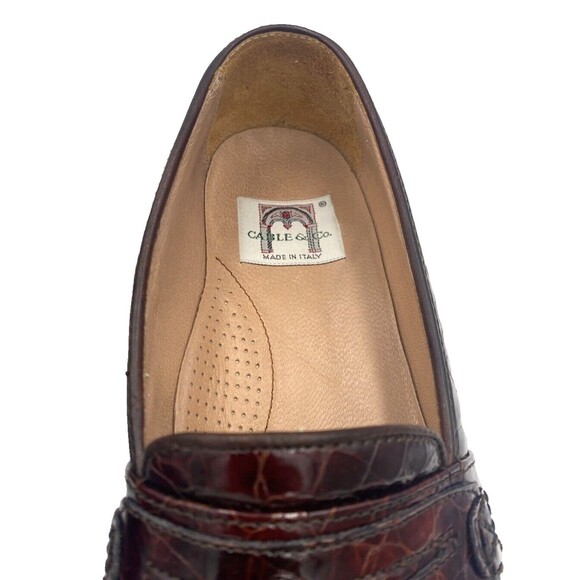 Cable & Co Vintage Men’s Size 8D Crocodile  Loafers‎ Made In Italy main image 8